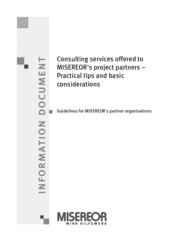 Consulting services offered to Misereor's project partners - Practical tips and basic considerations