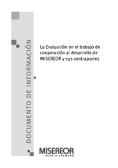 La evaluación en el trabajo de cooperación al desarrollo de Misereor y sus contrapartes