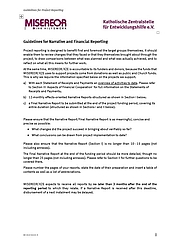 Guidelines for Narrative and Financial Reporting to MISEREOR