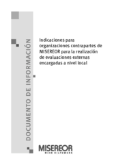 Documento de información para la realización de evaluaciones externas encargadas a nivel local